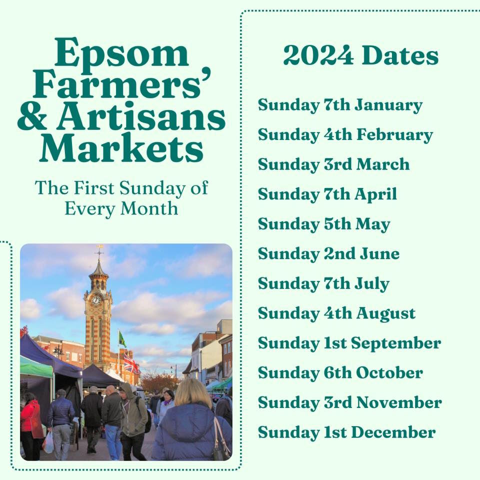 Next #EpsomFarmersMarket this coming Sunday 7th April with @surreymarkets