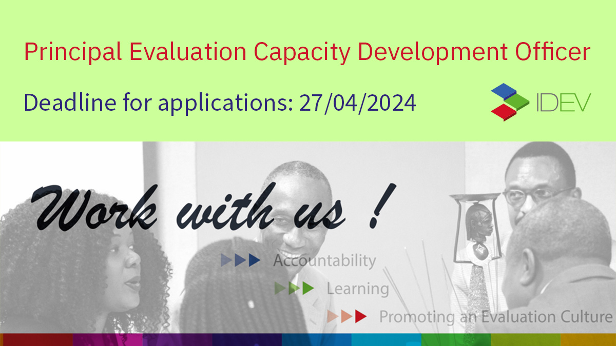#WeAreHiring 🚨 Principal Evaluation Capacity Development Officer 📌 Location: Abidjan, Côte d'Ivoire 👩‍💼 Position grade: PL4 ⏳ Deadline for applications: 27/04/2024 Apply now! ➡️ t.ly/yfrlm #EvalJobs #JobAlert #WorkWithUs