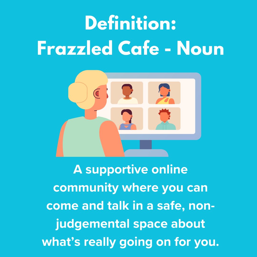 This month is #StressAwarenessMonth. If you're feeling stressed or frazzled, there's always a space for you at a #FrazzledCafe meeting! They run daily online and are FREE to join. See our schedule here: shorturl.at/ampAR
