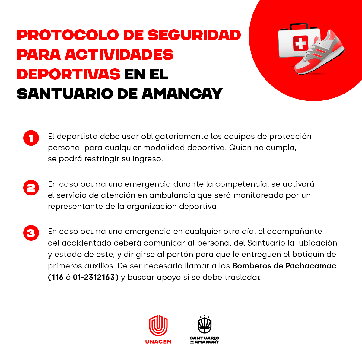 UNACEMoficial's tweet image. Como parte de nuestra cultura #VidaPrimero, en nuestro Santuario de Amancay contamos con un Protocolo de Seguridad para salvaguardar la integridad de los deportistas que participan en los diferentes eventos realizados por organizaciones deportivas y de forma particular.