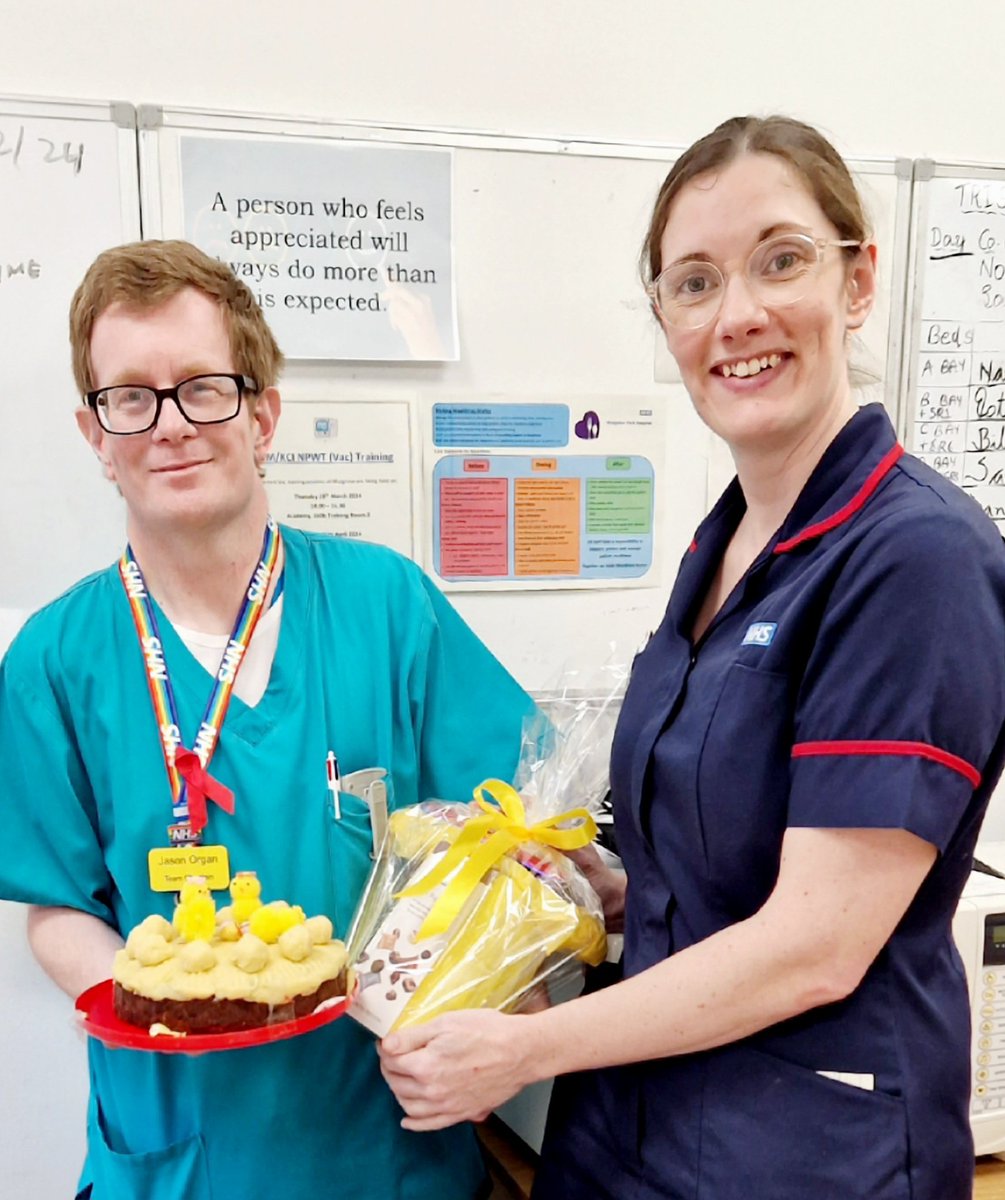 Easter baking competition today on the ward. Two of our lovely visitors agreed to judge the contest. Well done Jason (our lovely chaplain) and his wife for being well deserved winners #bakeoff #cakeforall