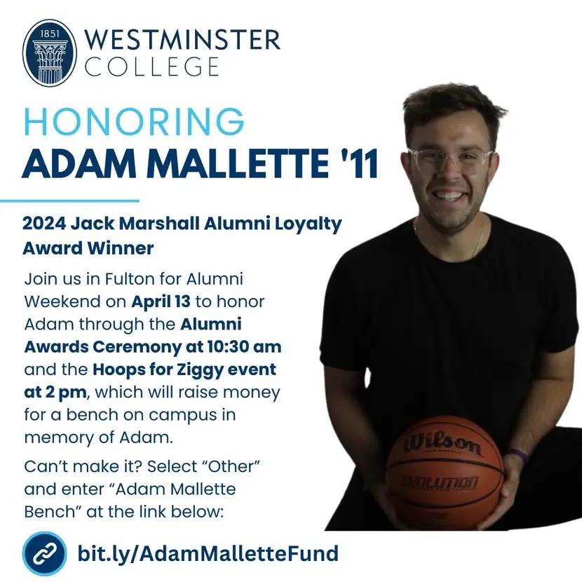 Join us from 2-4 pm during Alumni Weekend in the Historic Gymnasium for “Hoops for Ziggy”, an event featuring alumni basketball games, as well as a free throw competition to raise funds for a memorial bench in recognition of Adam Malette '11. bit.ly/4aD2mfS
