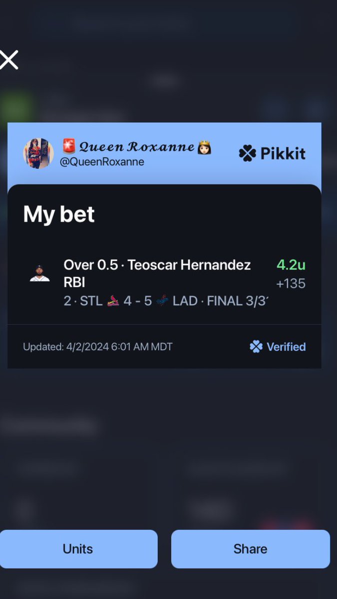 Started April in the green ✅ My Woods SOG winner was a little nugget from <a href="/JCMoneyDesign/">JC</a> 🔥 back at it today 👸🏻💰 follow me on Pikkit for all my daily bets.  links.pikkit.com/invite/faceoff…