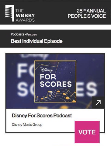 Can't tell you how thrilling it is to be Webby-nominated again for my film-music podcast!