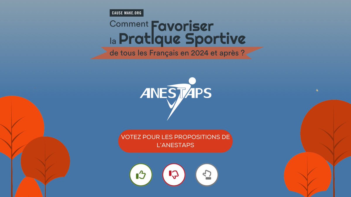 L’ANESTAPS participe à la consultation citoyenne organisé par make.org 🏃 Retrouvez les propositions que l’ANESTAPS porte au quotidien à travers ses actions⬇️ make.org/FR/profile/org…