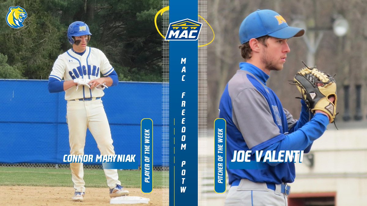 | MAC POTW SEEEP 🧹 | Connor Maryniak and Joe Valenti have been named MAC Freedom Player and Pitcher of the week. #ALL9
