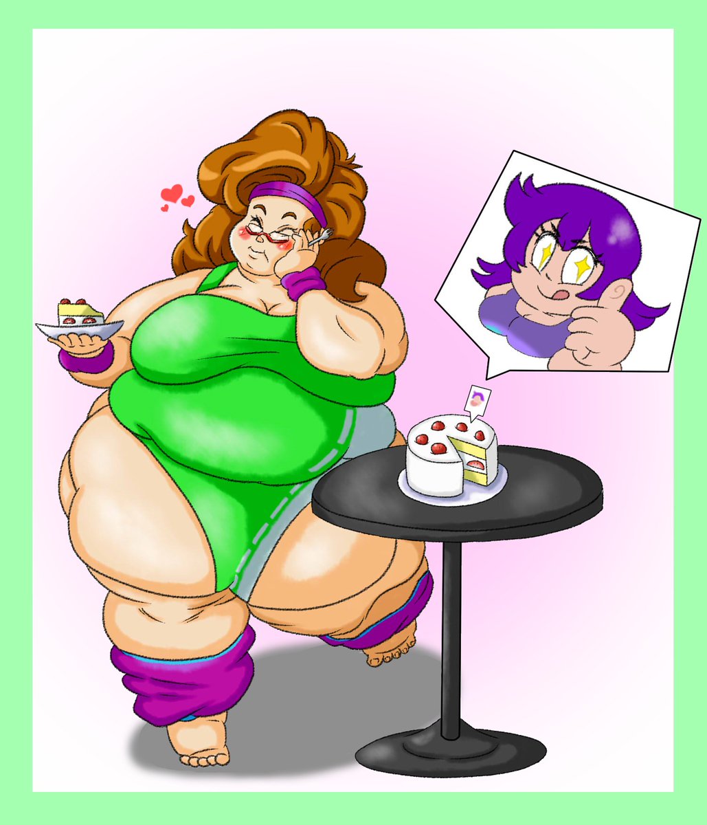 (Art done by deviantart.com/chronoweapon) HAPPY BELATED BIRTHDAY TO MY GOOD BRO @RemRamWaluigi!!! 🥳 Here we have his OC Donna enjoying a wonderful gift from a secret admirer... Hope she enjoys every last bite~