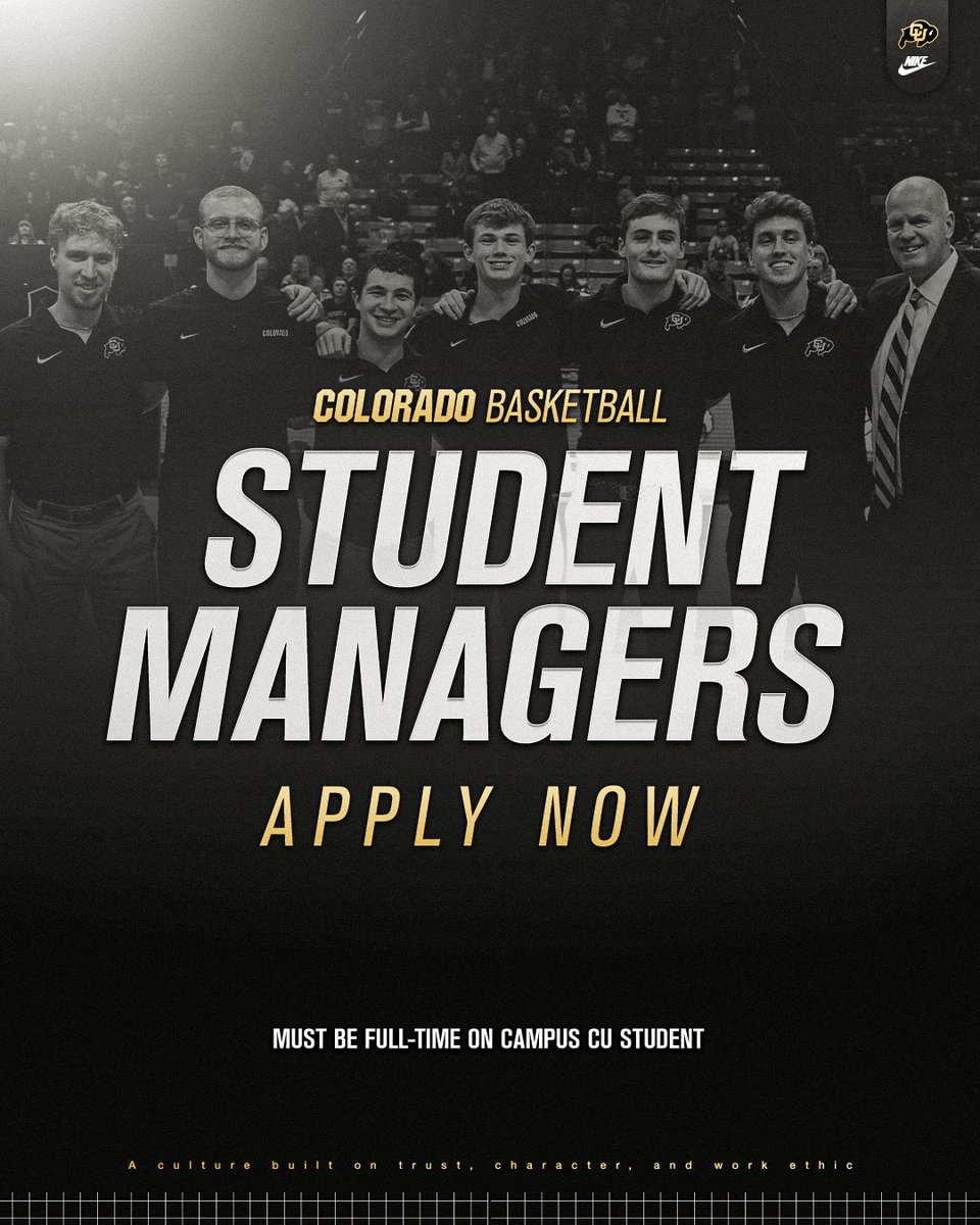 the Buffs are looking for student managers heading into the 2024-25 season 🚨 apply here: Buffs.me/MBBManagerApp