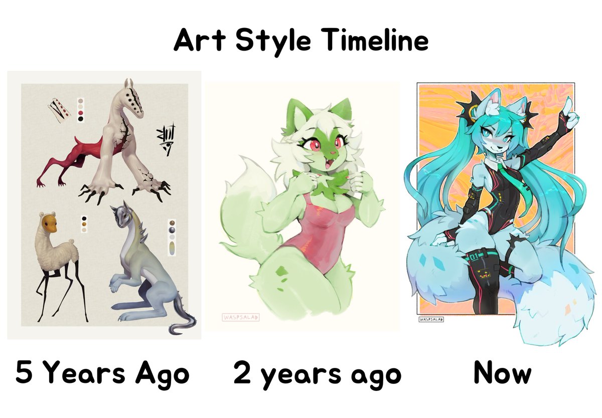 not sure about style, but the subjects sure have changed since 5 years ago :D