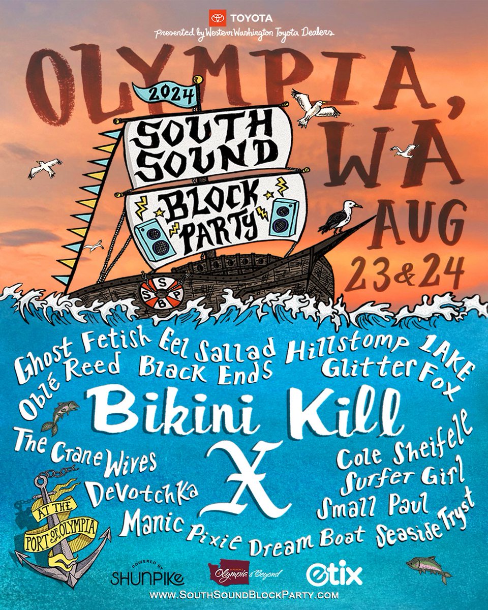 Olympia! We are very excited to be playing the South Sound Block Party this August. Tickets are on sale now: etix.com/ticket/v/23737…
