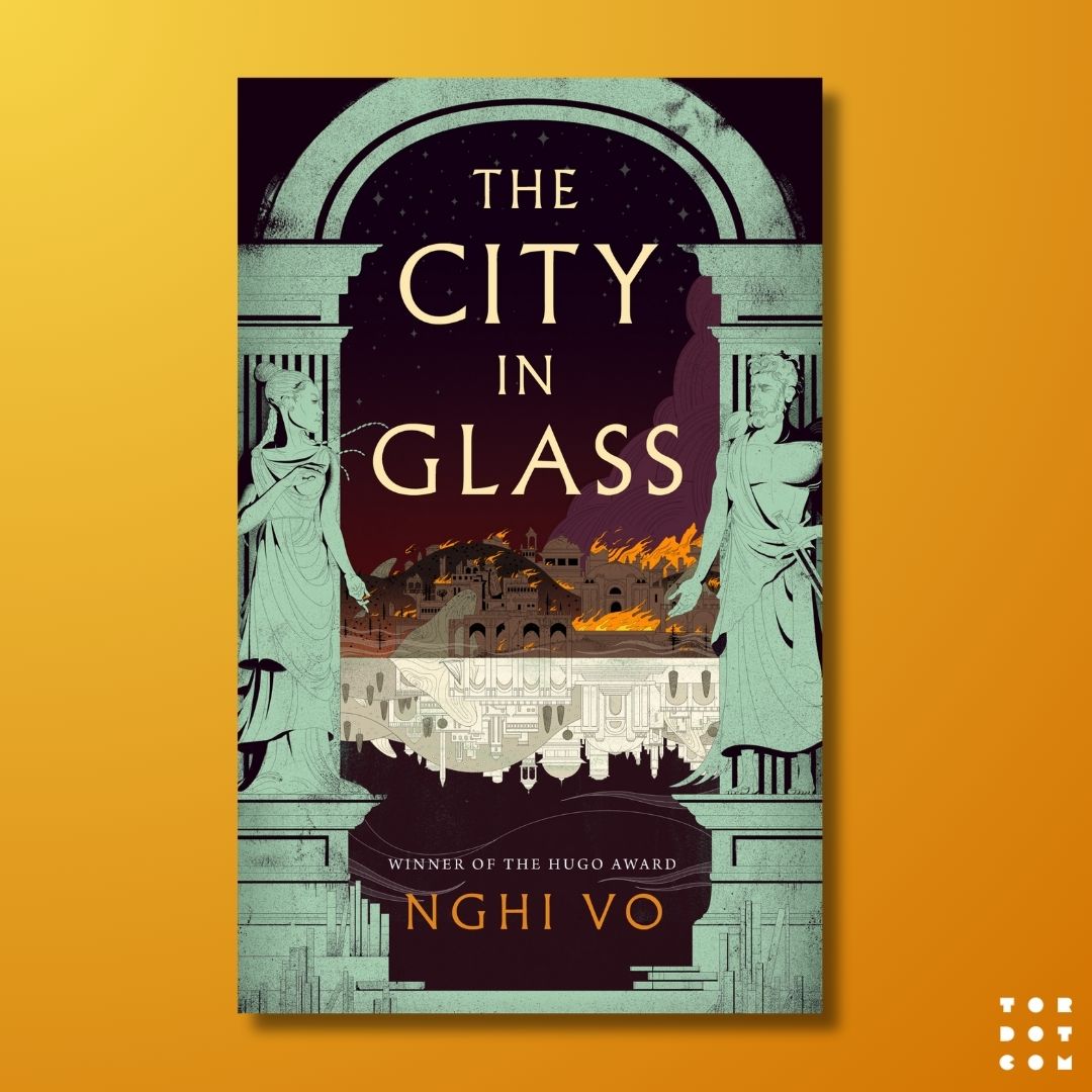 We are beyond excited to share the cover of THE CITY IN GLASS, a new standalone fantasy novel by Hugo Award-winning author <a href="/NghiVoWriting/">Nghi Vo</a>!

Step into Azril, a beguiling new fantasy city in the tradition of Calvino, Mieville, &amp; Le Guin.

Art by <a href="/cristinabencina/">Cristina Bencina</a>
Design by <a href="/CFoltzer/">Christine Foltzer The 7th</a>