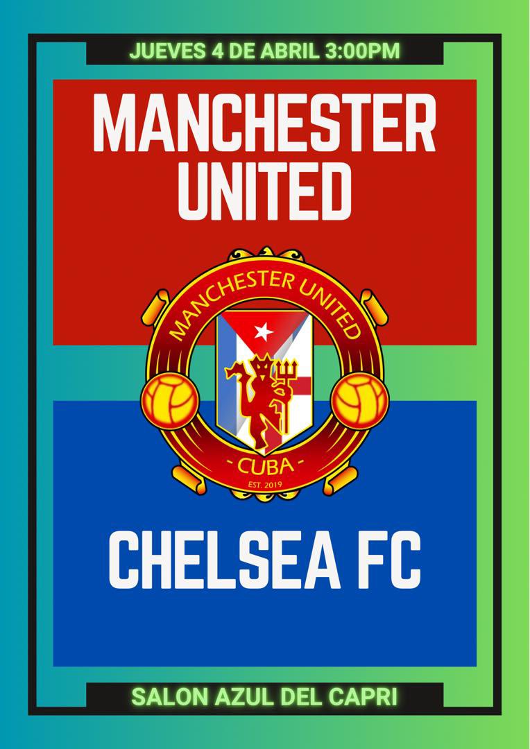 Buenos Dias Familia, este *JUEVES* a las *3:00PM* los esperamos en el *Salon Azul del Capri*, ya el local esta reservado para la peña *Manchester United Cuba* y *Cuba Chelsea*! 

#GGMU #unitedcuba