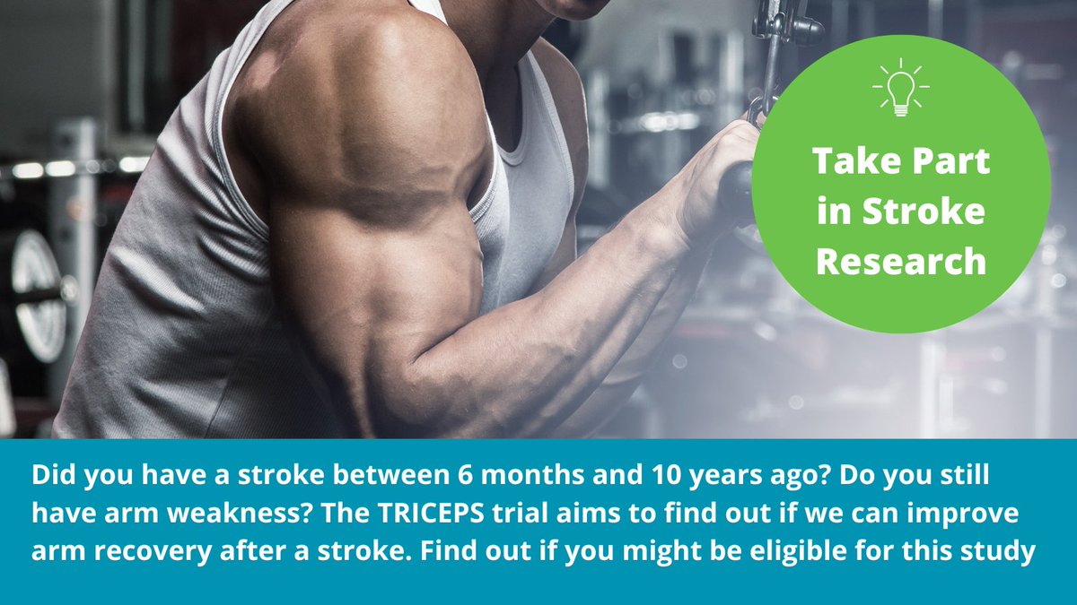 NEW STUDY! Did you have a stroke between 6 months and 10 years ago? Do you still have arm weakness? The TRICEPS trial aims to find out if we can improve arm recovery after a stroke. Find out if you might be eligible for this study: differentstrokes.co.uk/wp-content/upl…