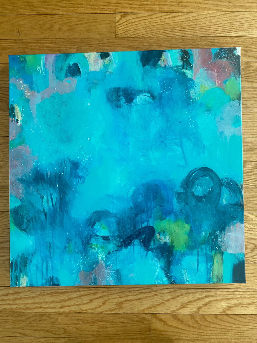 KateMLArtwork's tweet image. Bahama Blues abstract mixed media on canvas. #abstractpainter #abstractpainting #blueabstract #contemporaryart #bahamas #bluecarribeanart