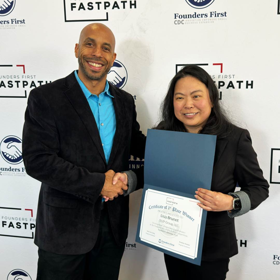 Congratulations to Lisa Brunet, CEO of DLZP Group, for winning 1st place in the Founders First 2024 SoCal FastPath Pitch Competition! 👏🏆 #WomenEntrepreneurs #FemaleFounders #WomenInTech #SoCalPitchCompetition #DiverseFounders