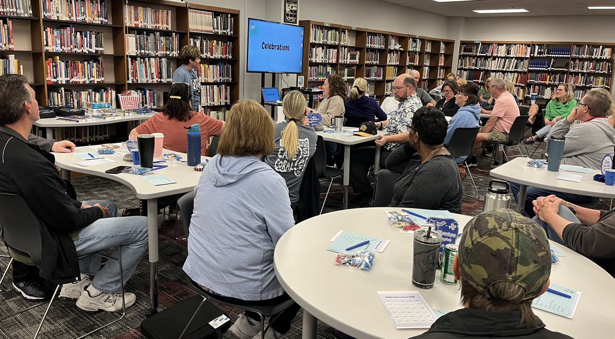 So happy to help our retiring teachers celebrate their last official professional development day in their careers! 733 years of collective teaching experience in the room! Thankful for this amazing group of dedicated tchrs! Not a typical PD session but not a typical group!