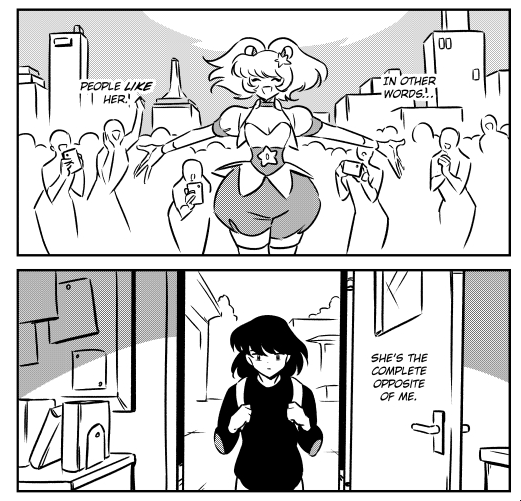 Would you rather be loved or be yourself? Is it okay to be selfish when people are depending on you? What if hamsters were really big and from space?
My new graphic novel 24/7 MAGICAL MAIDEN MIMI goes up for preorder on April 9, only on https://t.co/G4Pb4kvCdL! See you then ⭐️✨