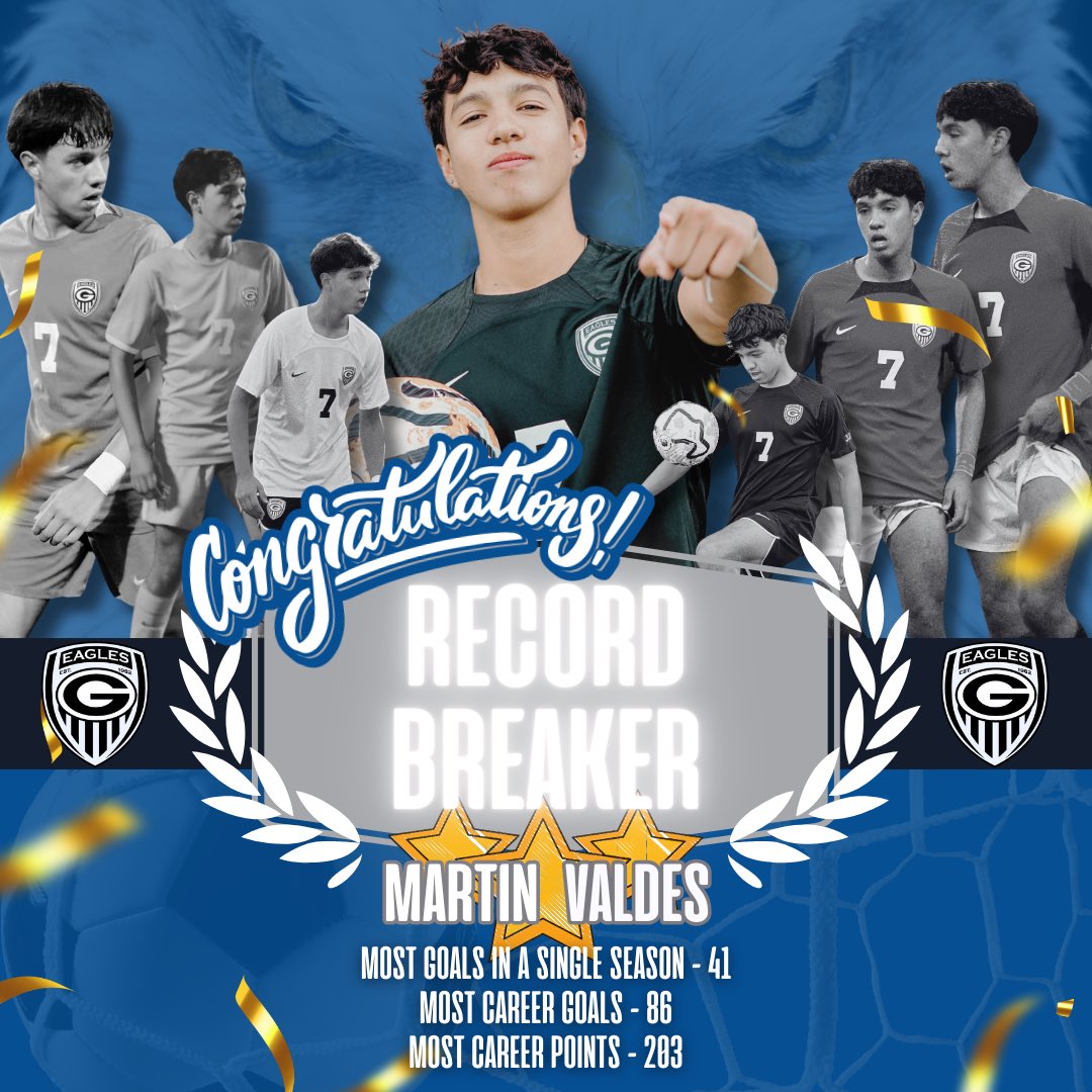 🎉HUGE congratulations to Martin for obliterating 3 big school records this year (dating back to 1992!!). Your 🦅 fam is proud of you 🐐!
.
.
|| #ednd #brickbybrick @var_austin @LethalSoccer @Mr_B_Johnson @CoachGriffGHS @CoachDean_GISD @GeorgetownISD