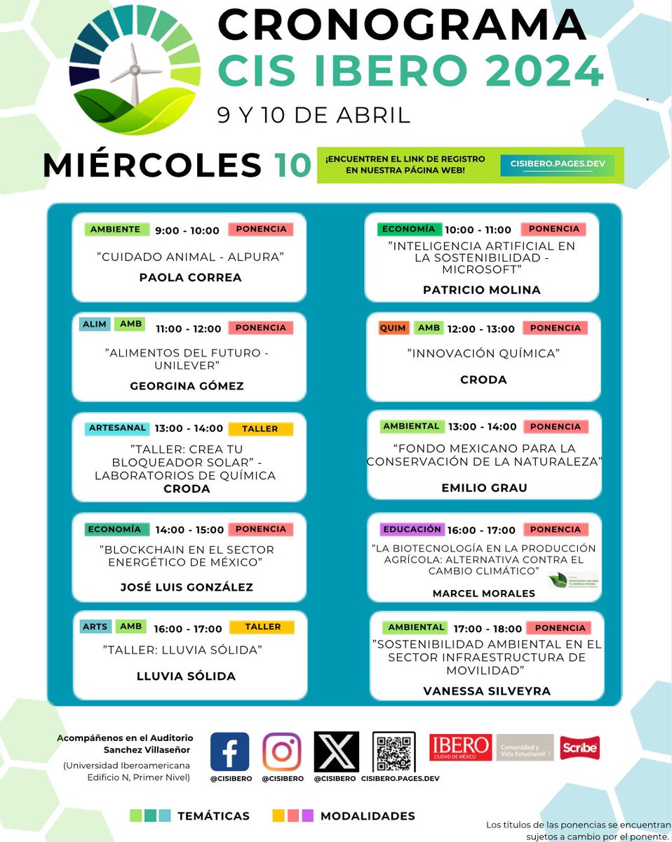 Cronograma de esta edición &lt;Enlaces&gt; “Uniendo átomos, ideas y personas “