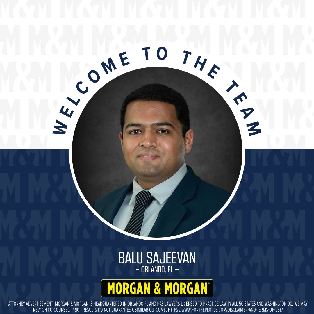 Our Morgan family is growing! Please help us welcome Balu Sajeevan. ✔️ Joining our Orlando, FL office ✔️ Background in Plaintiff’s and Defendant’s insurance litigation ✔️ Attended @UTAustin and @SouthwesternLaw #ForThePeople