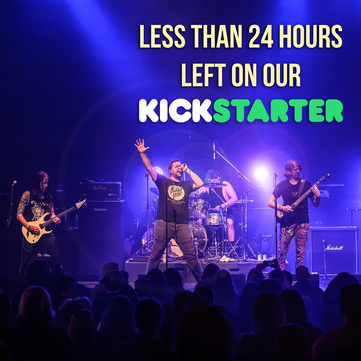 ⚠️ There's fewer than 24 hours left on our Kickstarter campaign! DON'T FORGET — For every $10 you pledge, you'll be entered into a drawing, the winner will get to help us write a song that'll be featured on our next EP. Pledge here: kck.st/3wH3GQo