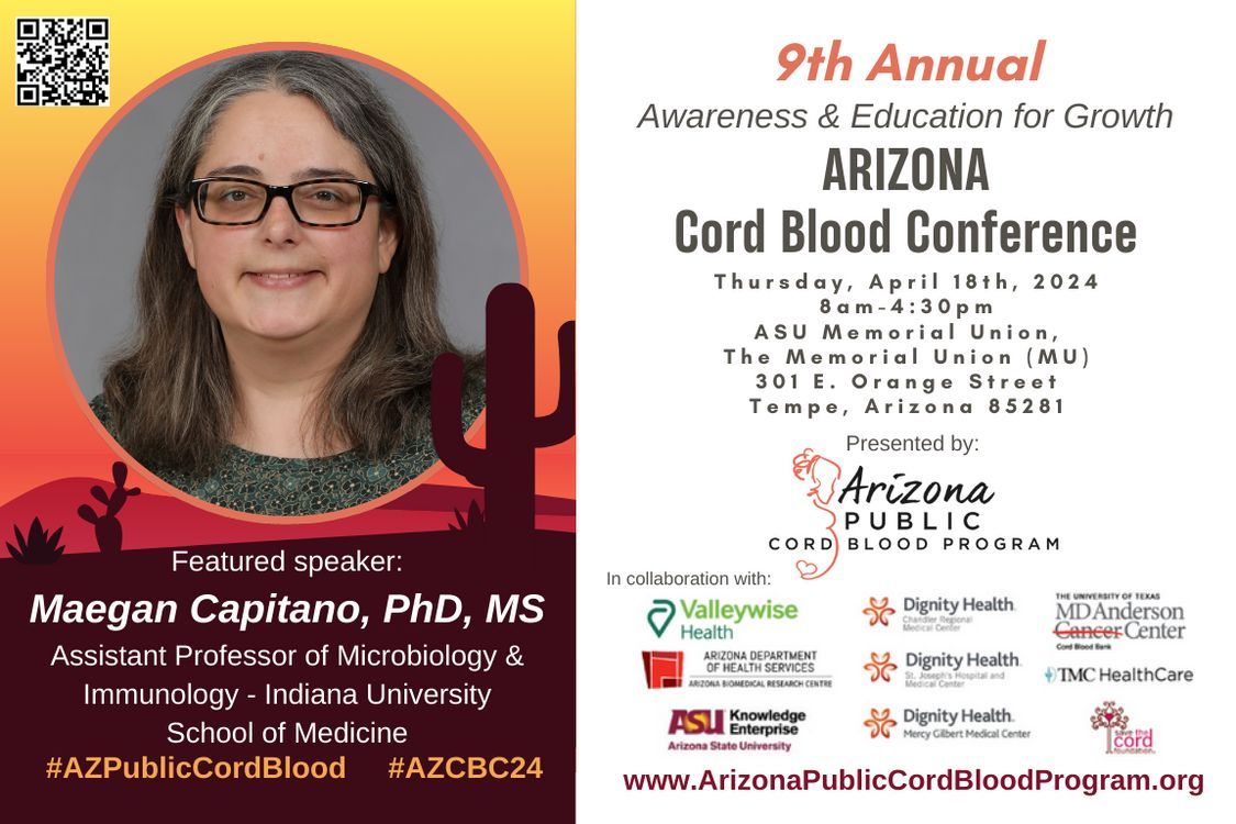 Great intro to cord blood stem cells for parents, #healthcare pros & #STEM students! Let's talk #cordblood with Maegan Capitano, PhD, MS at the 9th Annual #Arizona Cord Blood Conference! Join FREE online or in-person. buff.ly/2C6gxPY #MedEd #OBGYN #oncology #hematology