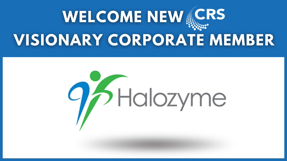CRS is excited to welcome Halozyme as a new Visionary Corporate Member of CRS! Visit website: 👉halozyme.com @halozymeinc focuses on innovative and disruptive solutions that provide therapeutic options that could significantly improve the patient experience.