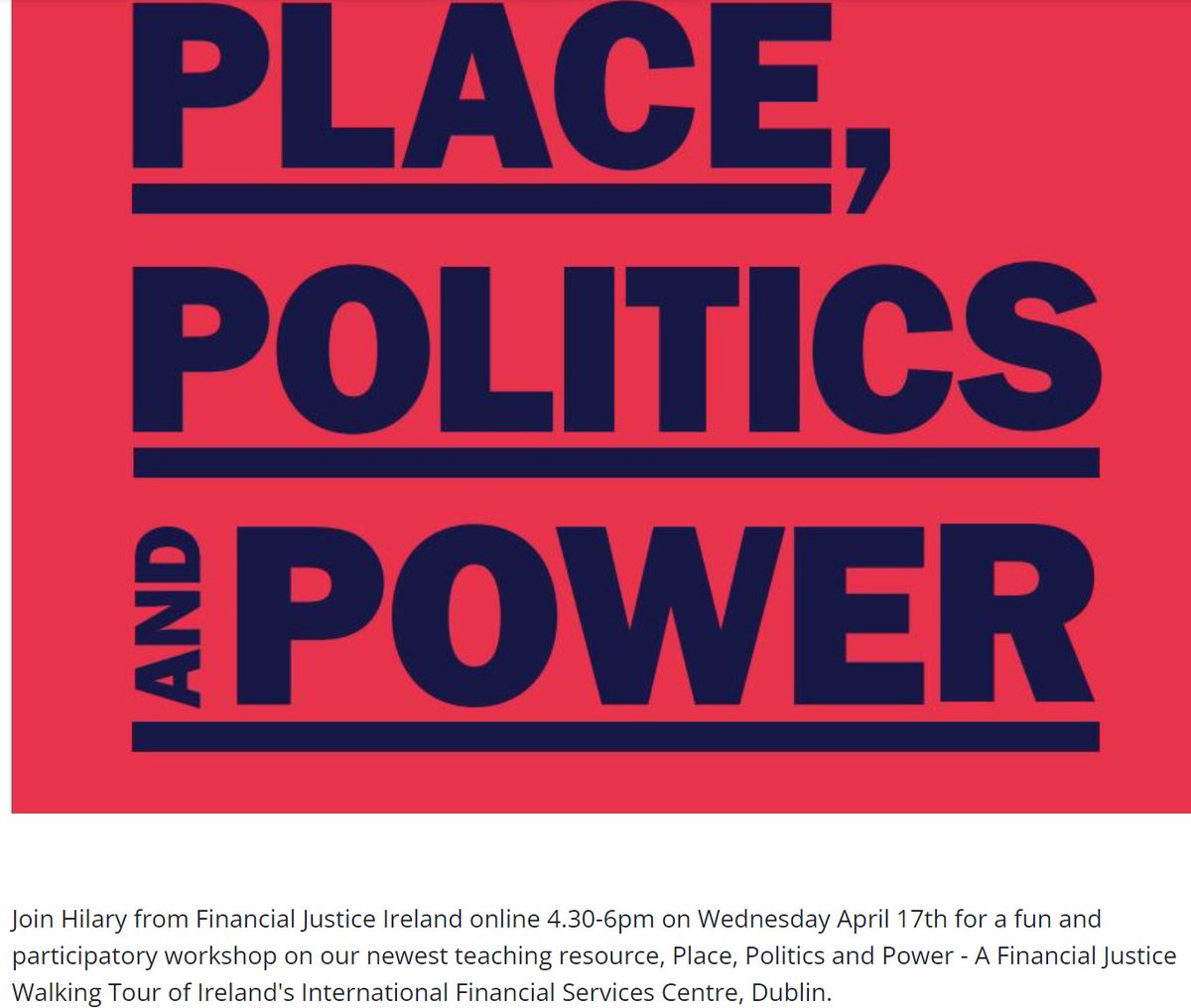 Upcoming workshops with @FinJusticeIre All FREE & worthwhile. Info here👇 Wed Apr 10th: twitter.com/FinJusticeIre/… Thurs Apr 11th & 18th: twitter.com/FinJusticeIre/… Wed Apr 17th : twitter.com/FinJusticeIre/…