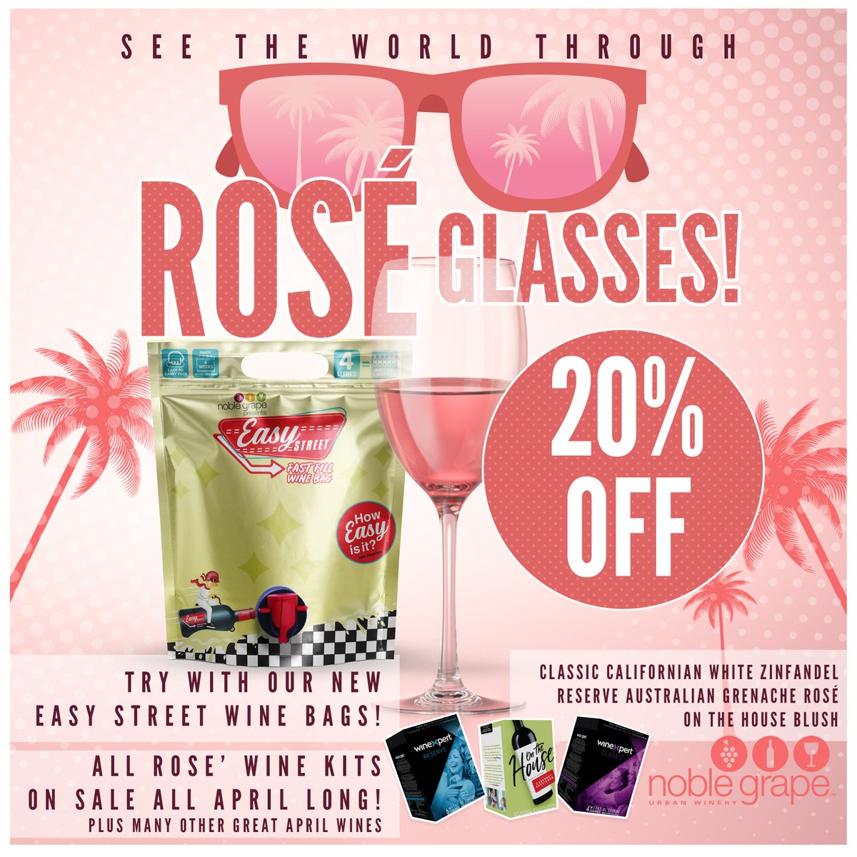 April is Rose Month!
20% off all Rose kits ALL APRIL LONG!
PLUS: Check out our other wines on sale!