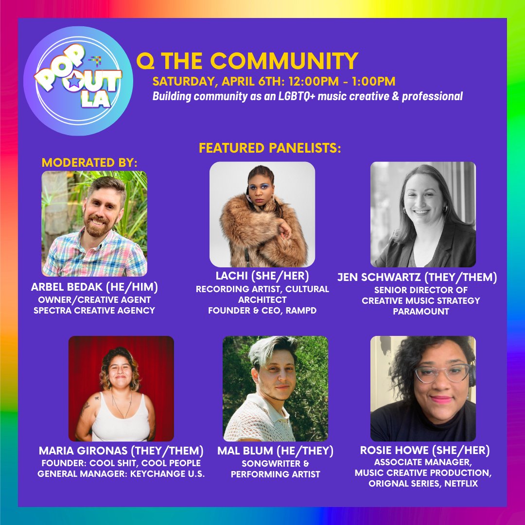 Looking forward to being a part of this panel at #PopOutLA this weekend! Get your tickets using promo code HEREQUEER90 here: events.humanitix.com/pop-out-la-or-…