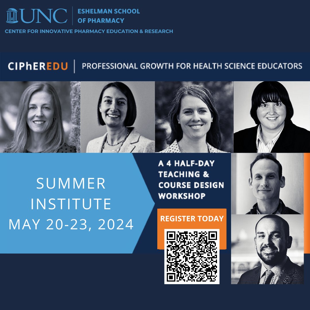 🌟 Elevate your teaching game with the CIPhER Summer Institute in Evidence-based Teaching &amp; Course Design! 🌟 Join us from May 20-23, 2024, for four intensive half-day sessions led by renowned educators. Register now! #CIPhERSummerInstitute #InnovativeTeaching #UNCCIPhER 📚✨