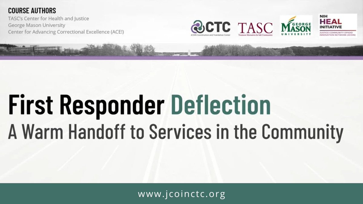 Interested in learning about deflection programs? Enroll in @jcoinctc's e-course that describes 5 pathways of deflection that communities are using to connect people with SUDs to services & examples of how these pathways are implemented across the US. bit.ly/3rUvcVa