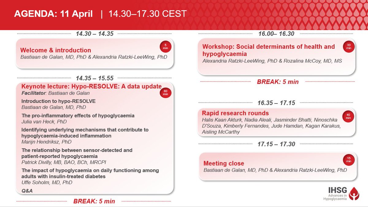 ⚠️The #IHSGAdvances in #Hypoglycaemia Scientific Conference is just around the corner!⚠️ Join us live on April 10 & 11 for a jam-packed programme with an amazing lineup of speakers. You don't want to miss it! Register today: cvent.me/EMyvBl