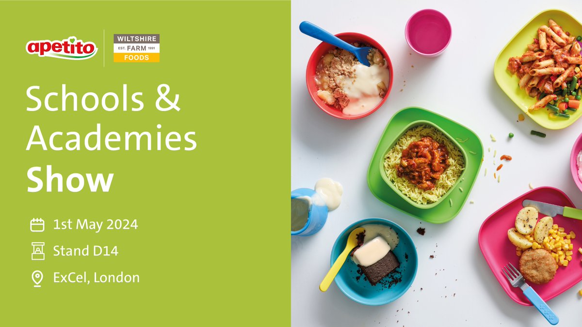 We're excited to announce that apetito | Wiltshire Farm Foods will be at the Schools & Academies Show on 1st May 2024 at ExCeL, London! This event is the hub for educational leaders seeking innovative solutions and insights. Stop by stand D14 to explore how our catering services