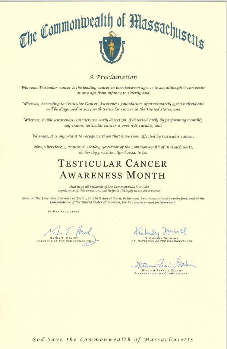My patient sent me this today! I’m so grateful. 👏🏼Cheers to our patients and our MA state legislature #testicularcancer @ChrisSweens1 @DanaFarber_GU @DanaFarberNews @Movember @aloktewar @DrDarrenFeldman @DrChoueiri @ClintonTim