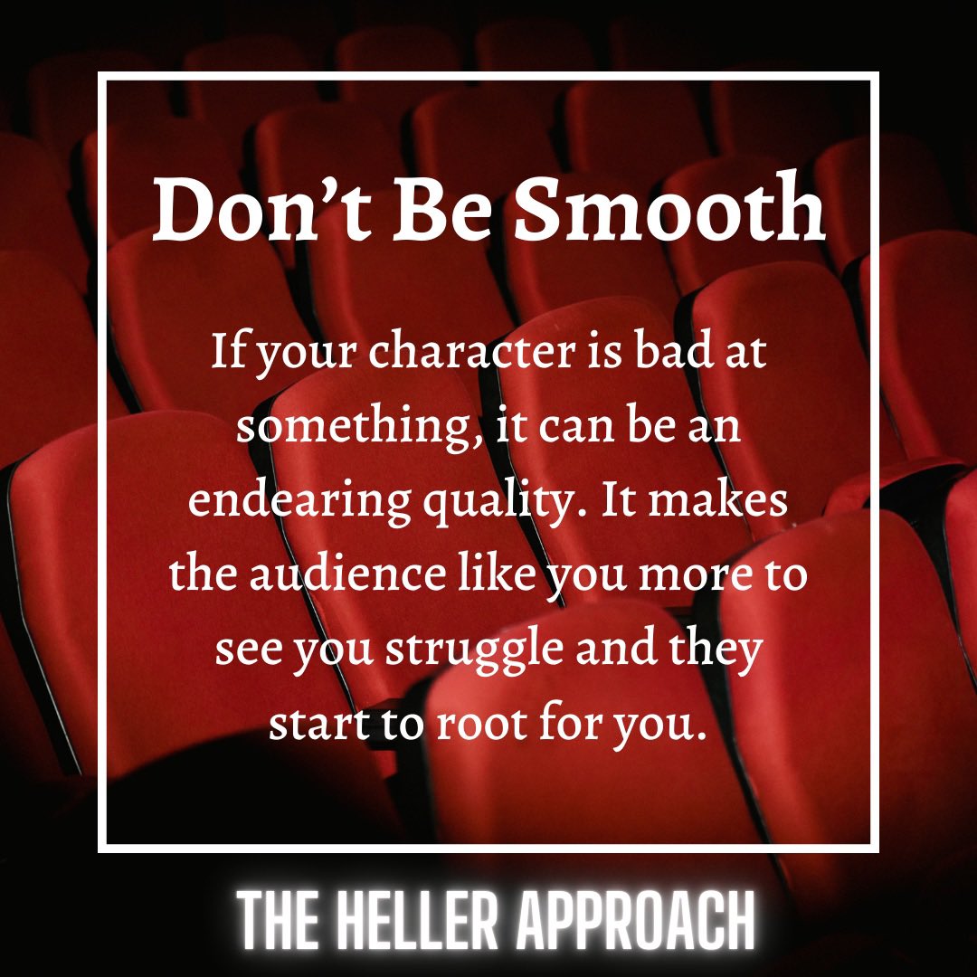 HellerApproach's tweet photo. Tuesday Tip: Don’t be smooth. It can be an endearing quality to see you try! 

#thehellerapproach #bradheller #acting #actingclass #scenestudy #tuesdaytip #actingtips #actingtechnique https://t.co/9gyIofc6VE