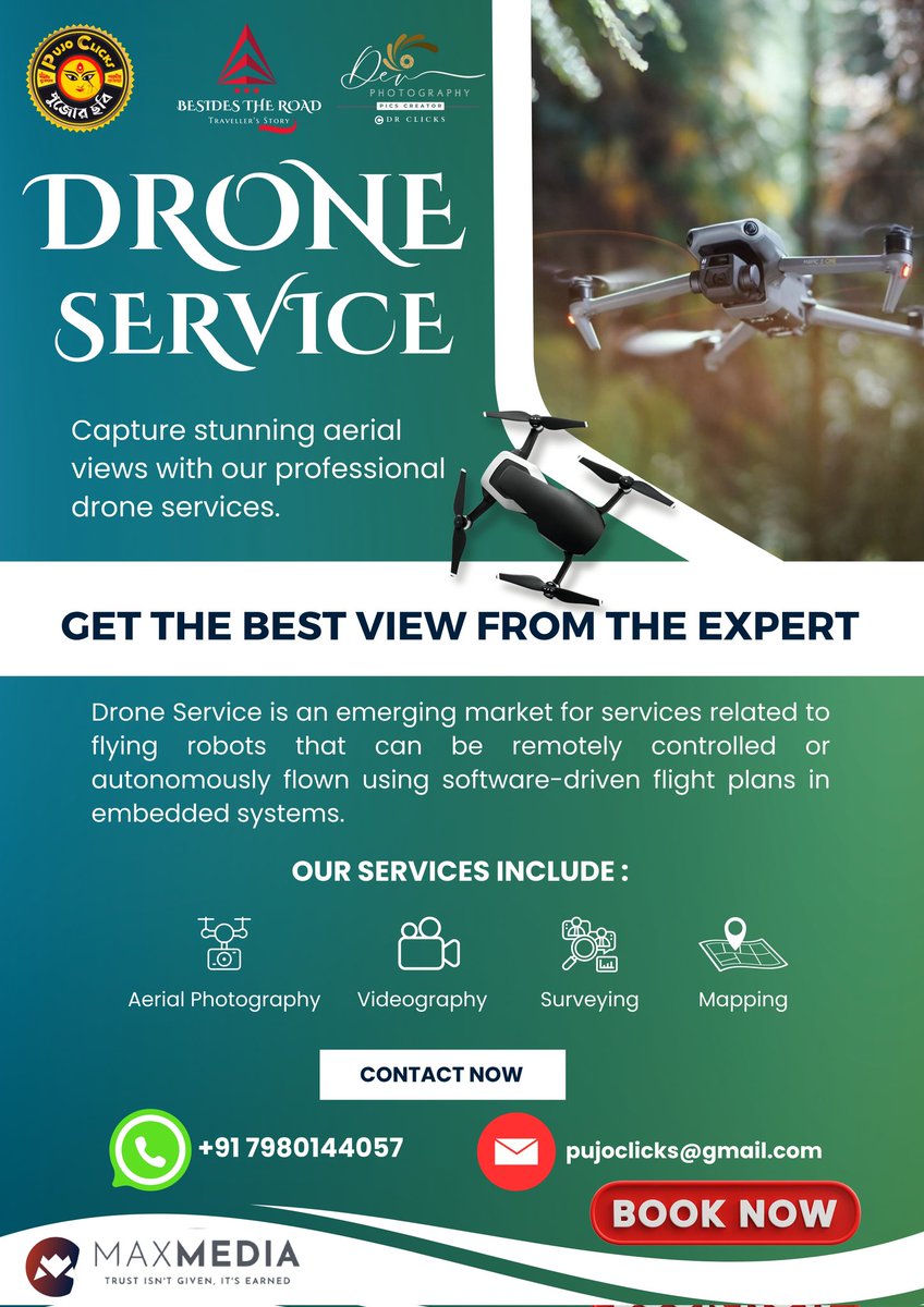 Drone Service যে কোনো ধরনের অনুষ্ঠানে ড্রোন সহযোগে ভিডিওগ্রাফির জন্য সরাসরি যোগাযোগ করুন: 7980144057 WhatsApp: 7687961775