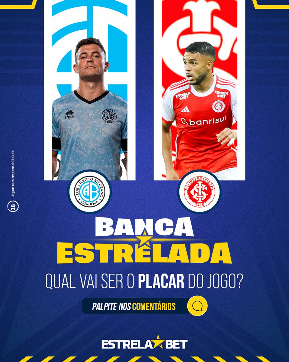 EstrelaBet's tweet photo. Quem aí quer concorrer a uma #BancaEstrelada?​🌟​

Escolha o time que sai vitorioso e faça seu palpite! Comentou? Já está concorrendo! ​

🇦🇷 #TeamBelgrano​

🇧🇷 #TeamInternacional https://t.co/0TUBT550q3
