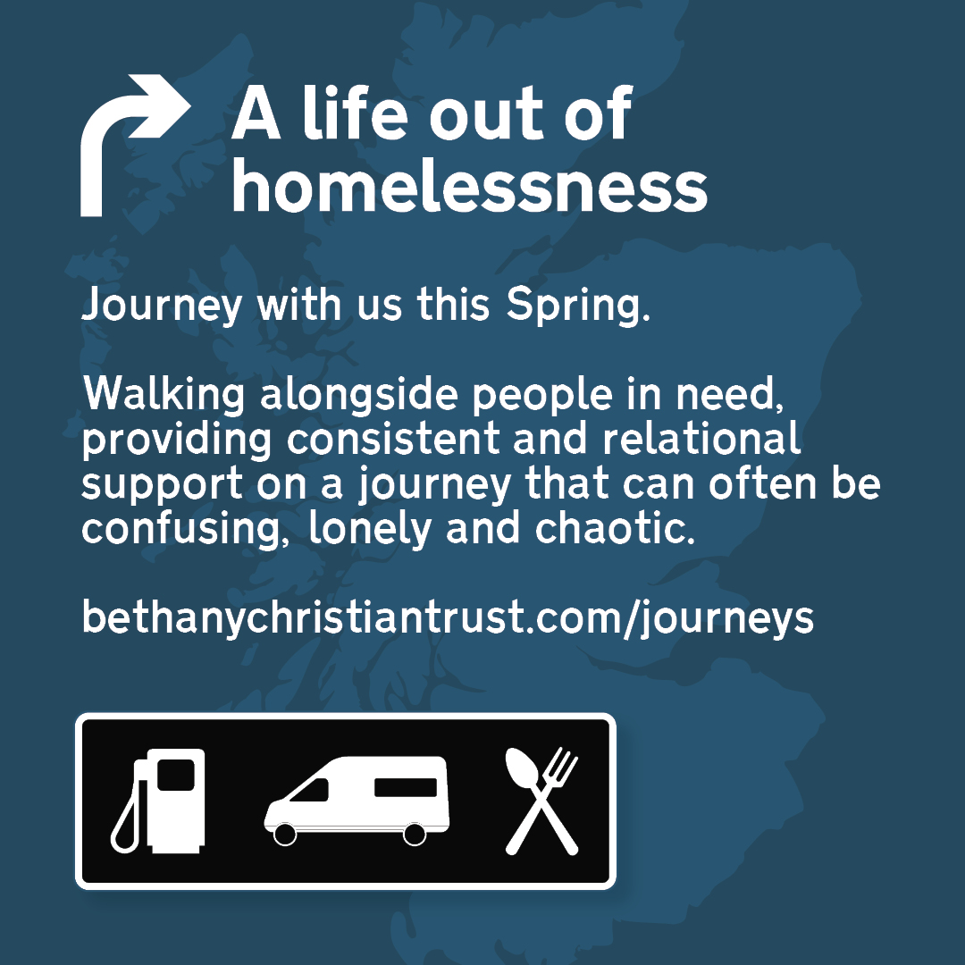 Journey with us this Spring. Together we can provide the consistent support that can help people on their journey towards living a fulfilled life, free from the trauma of homelessness. Donate today - bethanychristiantrust.com/journeys