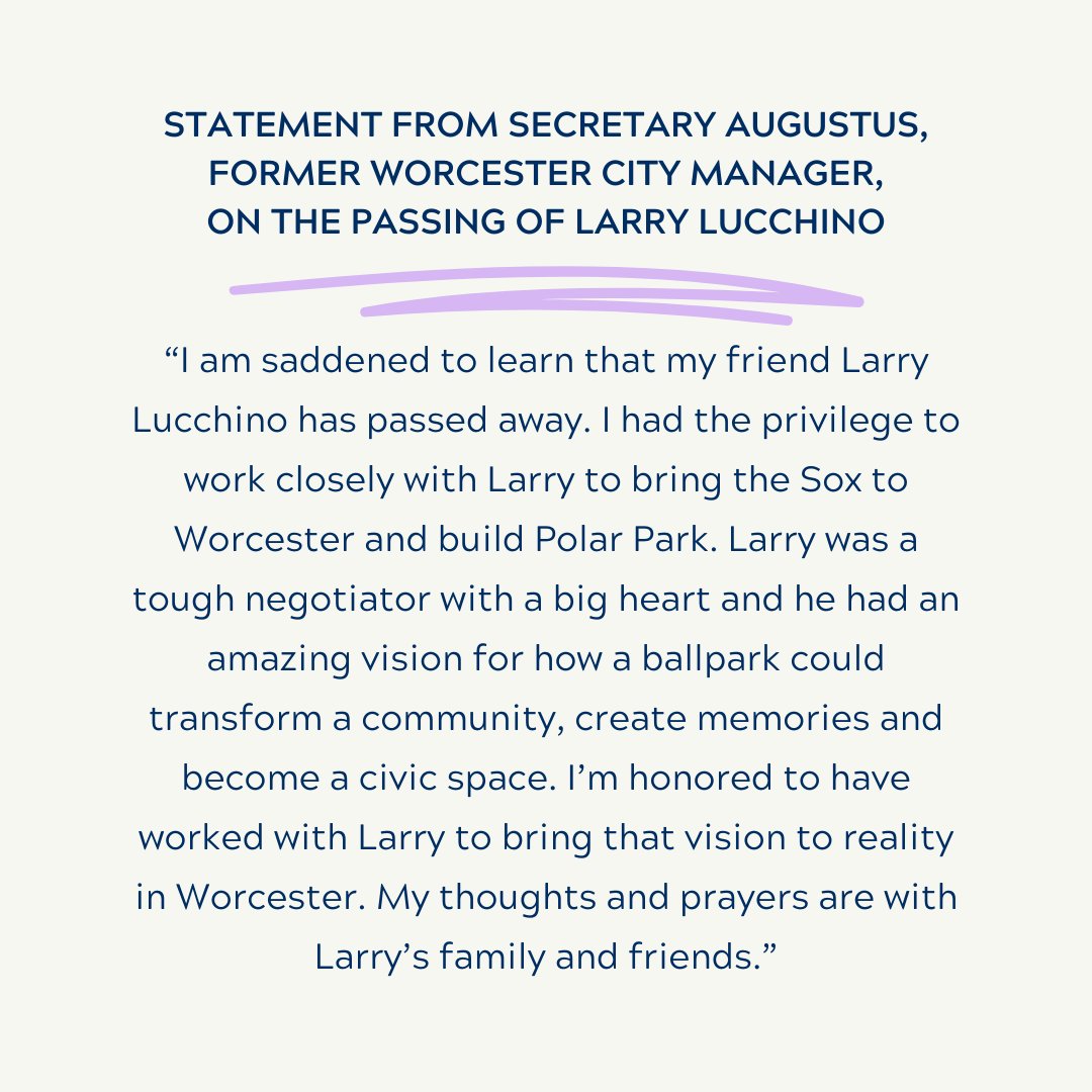 My statement on the passing of Larry Lucchino.