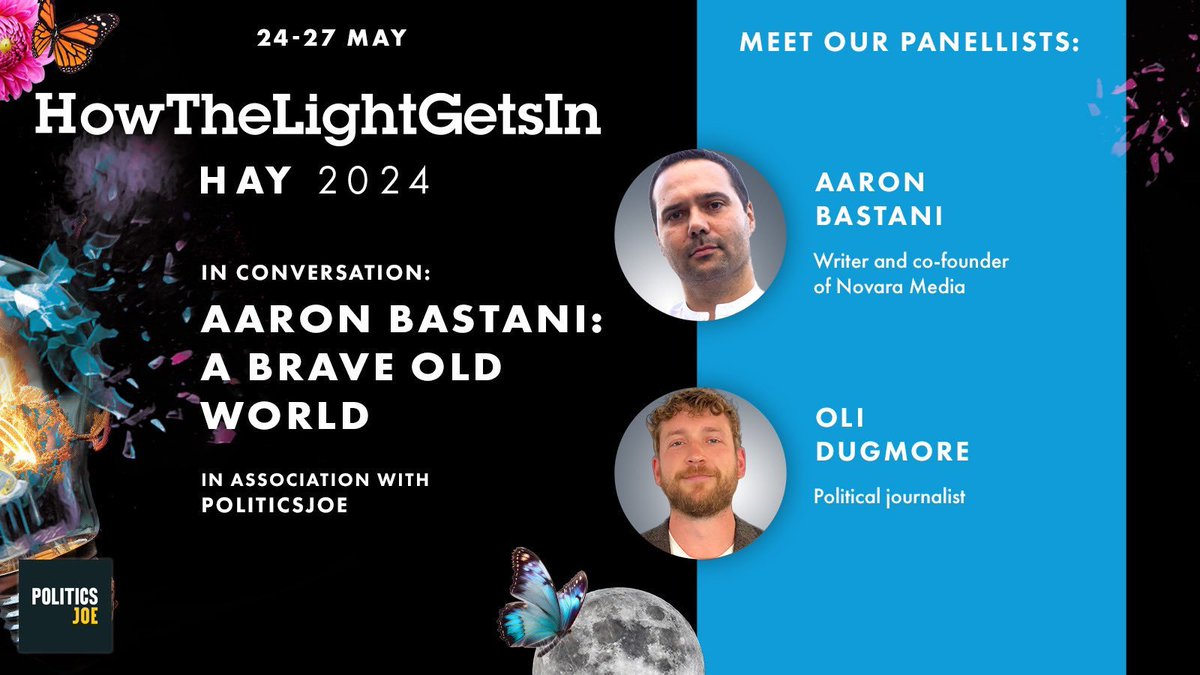 We’re doing a live record of the PoliticsJOE Podcast at HowTheLightGetsIn @HTLGIFestival with Novara Media’s @AaronBastani on the 27th May. Hope to see you all there. Follow the link for more info: howthelightgetsin.org/festivals/hay?…