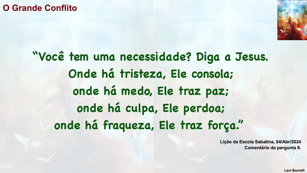 LeviBorrelli's tweet photo. Temos o maior e melhor aliado no Grande Conflito: https://t.co/f30mjg0Aca