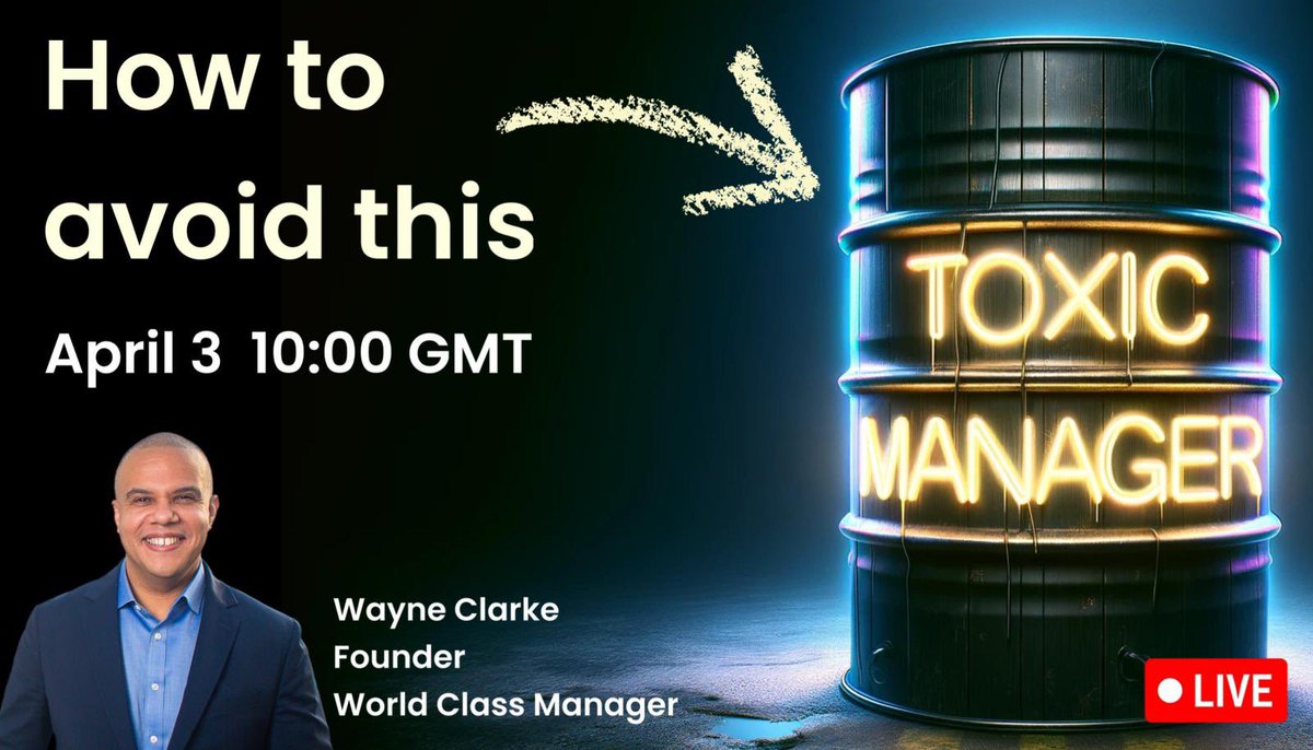 Tomorrow 10am GMT! The toxic manager and how to handle it. 
#manager #Management #horriblebosses 

streamyard.com/watch/sVAdFSVN…
