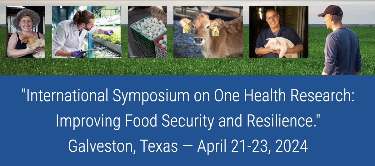 🌎 Join us in Galveston on April 21-23, 2024 for the International Symposium on One Health Research: Improving Food Security and Resilience. 💻 Register / Submit Abstracts by April 7th: utmb.edu/one-health/eve…