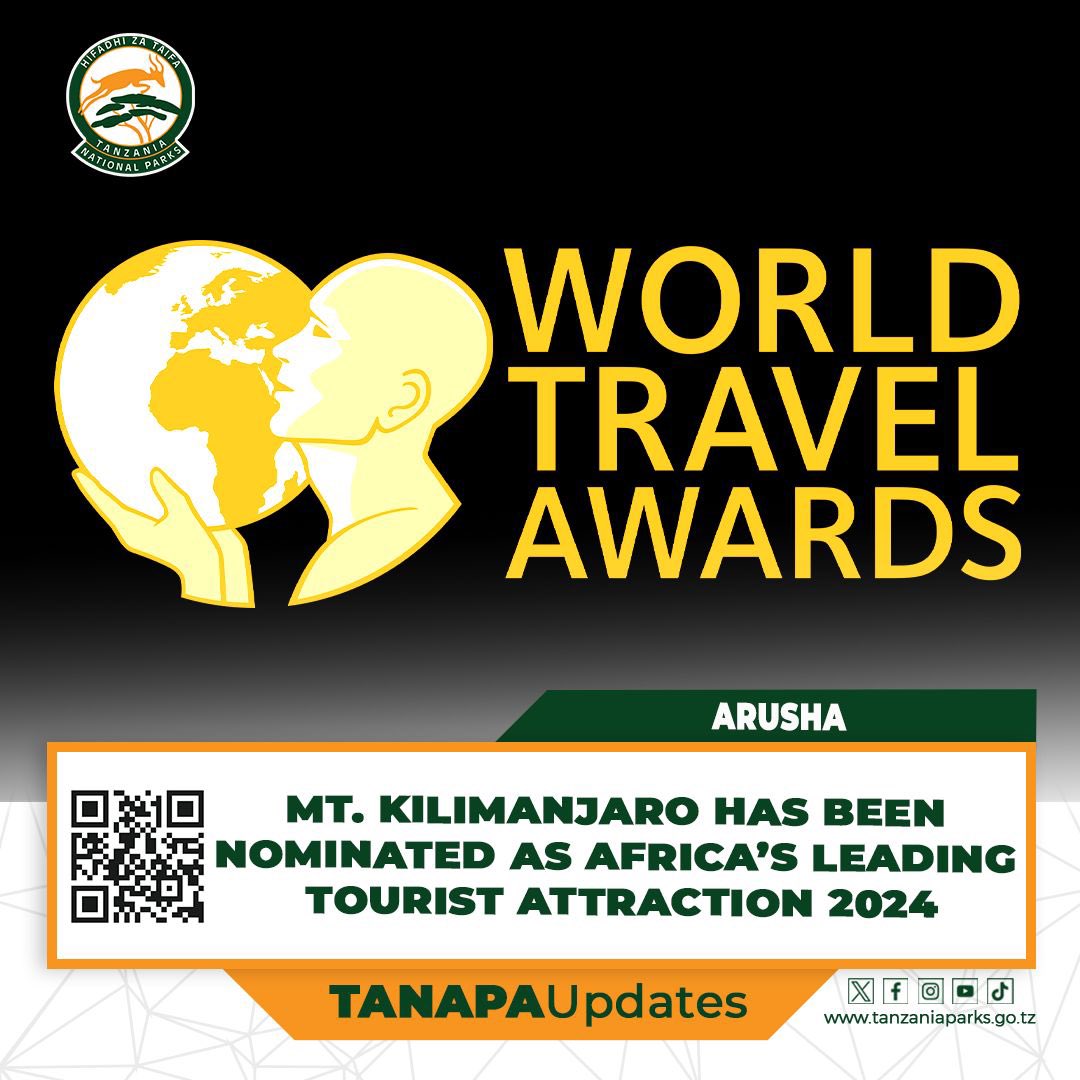 We have Been Nominated, Mount Kilimanjaro for Africa's Leading Tourist Attraction 2024. ✅worldtravelawards.com/vote