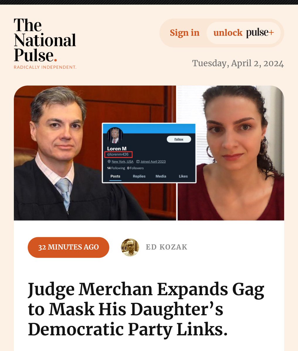 “New York Judge Juan Merchan, who is presiding over President Donald Trump’s so-called “hush money” trial, expanded his gag order Monday night after Trump and his attorneys highlighted troubling connections between Merchan’s daughter and the Democratic Party machine. The original