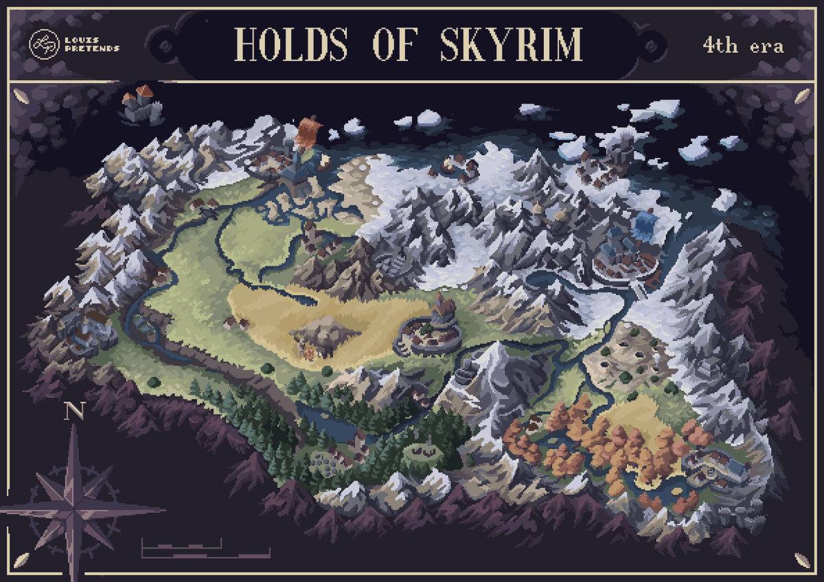 Skyrim map 👉👈

#pixelart