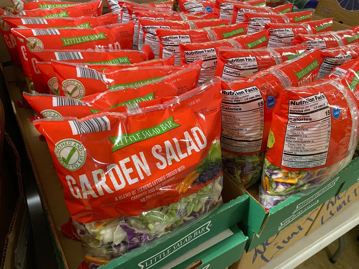 Salad greens don’t appear too often at the food shelf where I volunteer, so it’s great to see them this morning. Support your local food shelf!