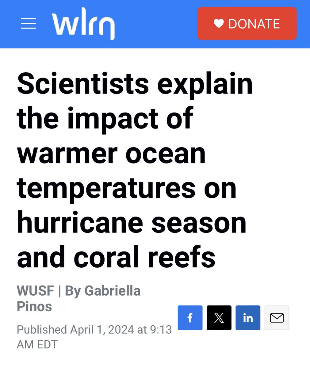 Record breaking ocean temperatures in 2023 devastated Floridas coral reefs and underwater coral nurseries. Rescue a Reef Program Manager, @DaltonHesley joined UM climatologist @BMcNoldy on the @FloridaRoundup to discuss! Read all about it below! 

wlrn.org/the-florida-ro…

@WLRN