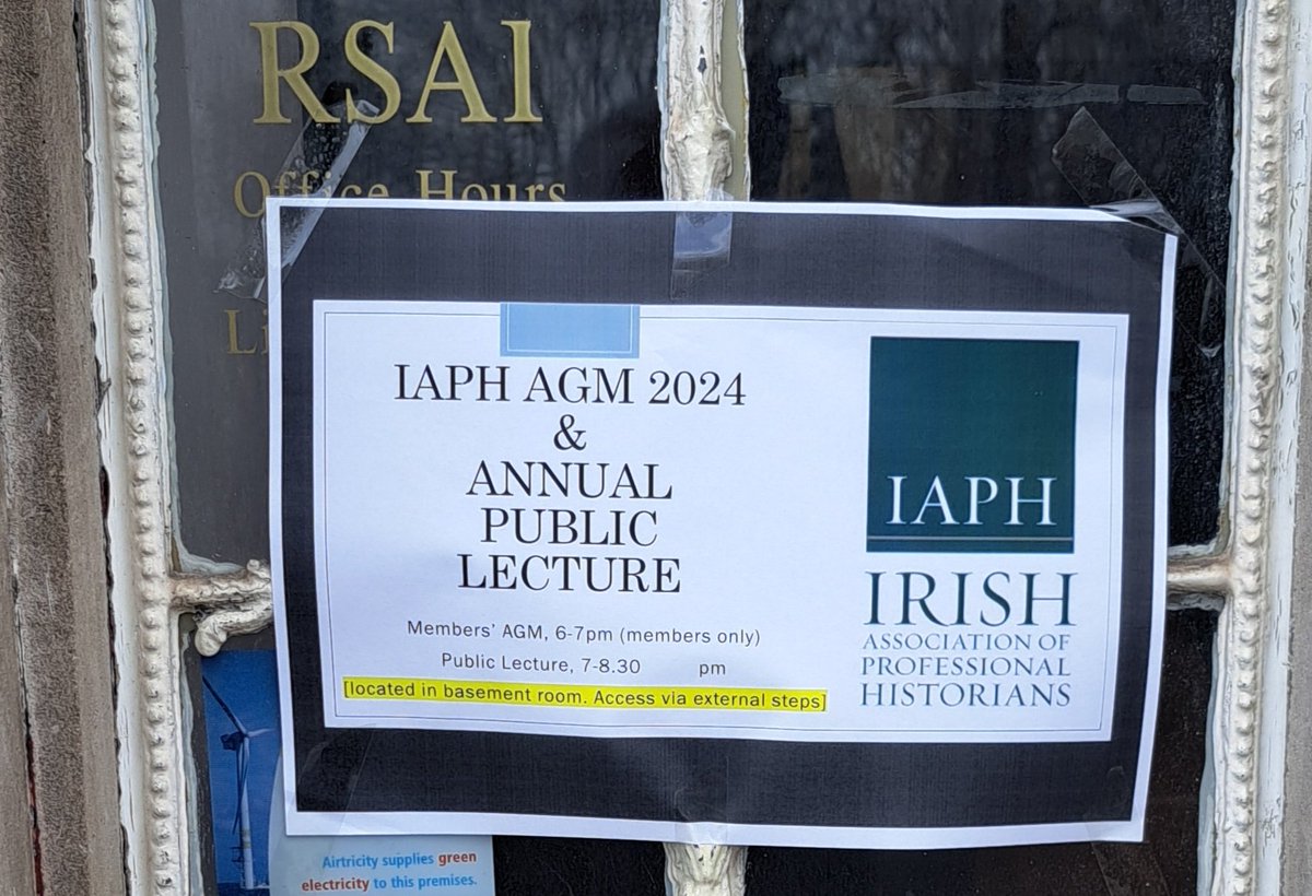 All set for IAPH Annual Lecture with Dr Emile Chabal tonight. All welcome to RDAI at 7pm